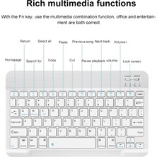 Generico Bluetooth Fare Beyaz ile Klavye 7-8 Inç (Yurt Dışından)