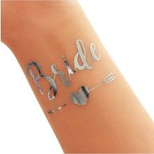 Tinky Winky Bride To Be 1 Bride 10 Team Bride Gümüş Renkli Gümüş Geçici Dövme Bekarlığa Veda Dövme