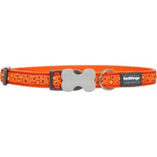 Red Dingo Bedrock Desenli Turuncu Köpek Boyun Tasması 15mm