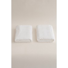 Koza Home Ivory Beyaz Fitilli Mikro Fiber  Pamuk 2li Banyo Havlusu Seti 50 x 90 - 70 x 140 1125A