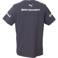 BMW Erkek Bisiklet Yakalı Bmw Baskılı Kısa Kollu Lacivert Tişört Ety-Bmw