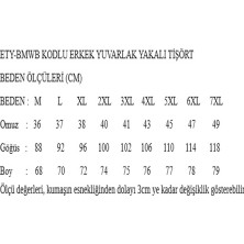 BMW Erkek Büyük Beden Bisiklet Yakalı Bmw Baskılı Kısa Kollu Siyah Tişört Ety-Bmwb
