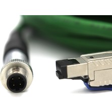 TTAF Pur M12 - RJ45 Ethernet Kabloları 4 Pinli D Kodlu RJ45 Korumalı Kablo IP67 Endüstriyel Ethernet Kablosu