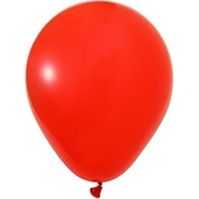 Parti Furyası Kırmızı 10 Adet  Lateks Helyum Uyumlu Balon + Kırmızı Balon Doğum Günü Parti Süsleme Helyum Uyumlu