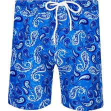 REMSA  Erkek Deniz Havuz Şortu Desenli Wyatt S264 Açık Lacivert