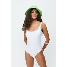 C&city Renkli Biyeli Mayo 7785 Beyaz