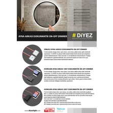 Diyez Ayna Arkası On-Off Dimmer Dokunmatik Sensör - Power Simgeli - 12-24V - 8,33A - 100W