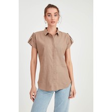 Vitrin Kol Detaylı Kısa Kol Gömlek