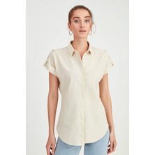 Vitrin Kol Detaylı Kısa Kol Gömlek