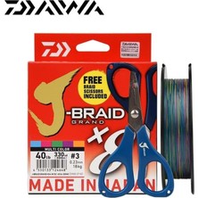 Daiwa Jbraid 8b 300 M Multicolor Ip Misina (Makas Hediyeli) - 0,18