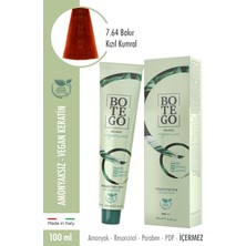 Botego Milano Organica Krem Boya 7.64 Bakır Kızıl Kumral 100 Ml