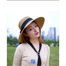 Kardelen Butik Denizli Lüx Hasır Plaj Şapkası  ( 57-58 cm )