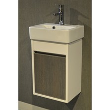 Turkuaz Seramik Banyo Tuvalet Mini Lavabo 26 x 36 cm %100MDF (Banyo Dolabı)