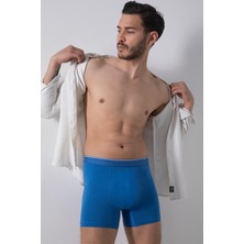 Elit Zümrüt Erkek Pamuklu Düz Likralı Boxer 3'lü Adet