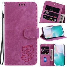 BDT Boutique Samsung Galaxy Not Için Kılıf 20 Kart Cep Flip Folio Kabartmalı Sevimli Kaplan (Yurt Dışından)