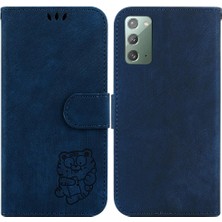 BDT Boutique Samsung Galaxy Not Için Kılıf 20 Kart Cep Flip Folio Kabartmalı Sevimli Kaplan (Yurt Dışından)