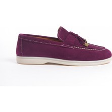 Mubiano Collection Kadın Süet Loafer & Babet Mürdüm -MCKRY1410-MRD