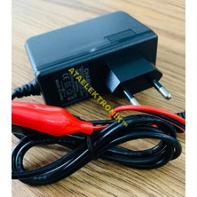 Ata Elektronik 6 Volt Çocuk Akülü Araba Akü Şarj Cihazı Adaptörü + Timsah Maşalı Charger + Kesici + Işıklı - Çıkış Voltajı  7.8 Volt 1.2 Amper