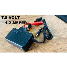 Ata Elektronik 6 Volt Çocuk Akülü Araba Akü Şarj Cihazı Adaptörü + Timsah Maşalı Charger + Kesici + Işıklı - Çıkış Voltajı  7.8 Volt 1.2 Amper