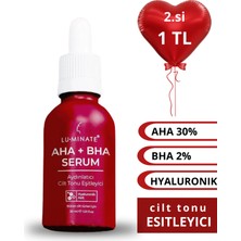 Luminate Aha-Bha Serumu Aydınlatıcı Cilt Tonu Eşitleyici Anti-Pigmentasyon Leke Karşıtı Kırmızı Peeling (Aha 30 % Bha 2%)