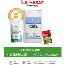 Tam Tarım (Glutensiz) Ekmeklik Çiğ Karabuğday Unu 5 kg + (Glutensiz) Organik Karnıyarık Otu Tozu 100 gr + (Glutensiz) Kuru Maya (3x10 gr)