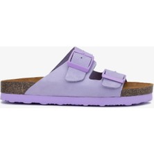 Valmenti Yasmin Kadın Purple Deri Terlik 985 24-6403 Bn Trlk Y24