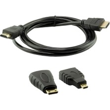 Speeduf 1.5 M 1.4V 3D HDMI Kablo Mini Micro Uç 3in1 Çevirici Dönüştürücü Adaptör Kablosu