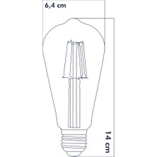 Heka LED Armut Model Rustik Ampul 4W 2500K E27 (Dimmerli) 5'li Erd-31