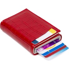 Newish Polo Kadın Mekanizmalı Kartlık ve Cüzdan newpolo128 - Kırmızı