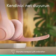 Logitech Zone 300 Gürültü Önleyici Mikrofonlu Kablosuz Bluetooth Kulaklık - Pembe