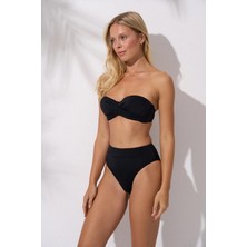 Pierre Cardin Dolgulu Straplez Bikini Takım Siyah 241242