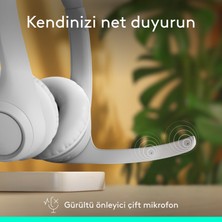 Logitech Zone 300 Gürültü Önleyici Mikrofonlu Kablosuz Bluetooth Kulaklık - Beyaz