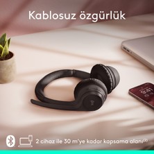 Logitech Zone 300 Gürültü Önleyici Mikrofonlu Kablosuz Bluetooth Kulaklık - Siyah