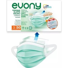 Evony Yumuşak Elastik Kulaklı 3 Katlı Telli Cerrahi Maske 200 Lü