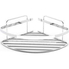 Eym Tema Tek Katlı Köşelik Banyo Rafı Şampuanlık Krom Paslanmaz