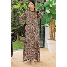 İlkimay Danis Dokuma Viskon Elbise 803 - Vizon