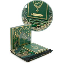 İhvan Online Yeşil Çeyizlik Seccade Seti Gelin Bohçasına Uygun Dini Hediyelik Isme Özel Yasin Kitabı