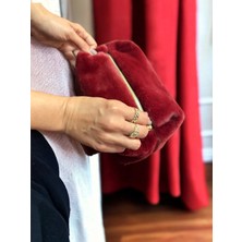 Plush Studio Pufcase  Toscana Peluş Kumaş, Makyaj Çantası 10X20X10 cm Ithal Tüy Dökmez