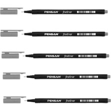 Pensan 6500 Fineliner Gri 5 Adet