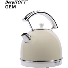 Berghoff Gem Retro 15 Bardak Filtre Kahve Makinesi ve Retro Krem Rengi Yuvarlak Su Isıtıcısı Kettle Seti