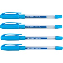 Pensan Neon Jel Kalem Mavi 1 mm 4 Adet