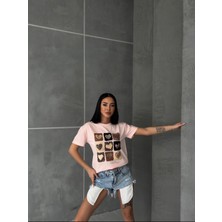Butik Serdivan Butik Serdivan kalpli Kadın V Yaka T-Shirt %100PAMUK