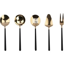 Dame Marie Allegra Gold Black 5 Parça Sos Servis Seti