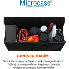 Microcase Araba Bagaj Organizer Araç Alet Eşya Düzenleyici Keçe Çanta Cırtlı Yapışkan AL4347 Siyah