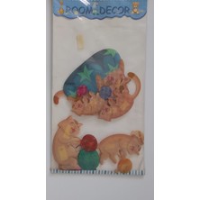 Kitap Dükkanı Duvar Stickerı Kedi Desenli