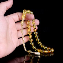 Tesbih Sepetim 925 Ayar Gümüş Zirkon Taşlı Püsküllü Orjinal Damla Kehribar Tesbih