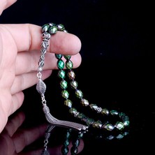 Tesbih Sepetim 925 Ayar Gümüş Püsküllü Renk Değiştiren Arpa Kesim His Taşı Tesbih