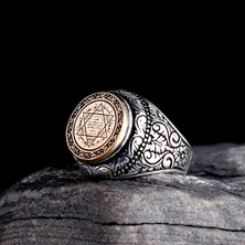 Takı925 925 Ayar Gümüş Hz Süleyman Mührü Erkek Yüzük