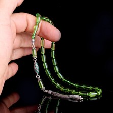 Tesbih Sepetim 925 Ayar Gümüş Püsküllü Kapsül Kesim Damla Kehribar Tesbih