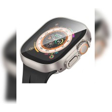 Megafox Teknoloji Gri Apple Watch Ultra 49 mm Uyumlu Sert Plastik Çizmeyen Pc Protective Ekran ve Kasa Koruyucu Gard